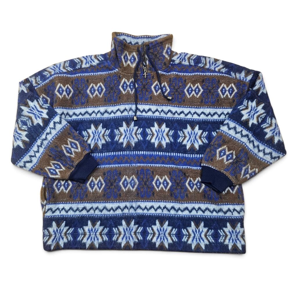 EXPRESS French Country Sweater Mens S VTG 90s Nordic Fair Isle Elevated Casual